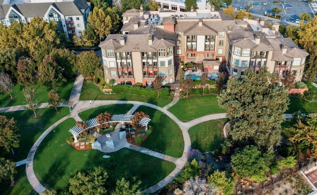 Aerial view of Alma Park and the neighborhood